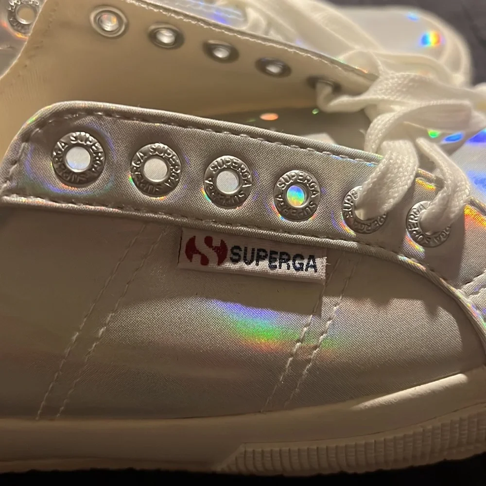 Iridescent white SUPERGA sneakers - sz 40 NWOT (US 9) - Picture 4 of 6